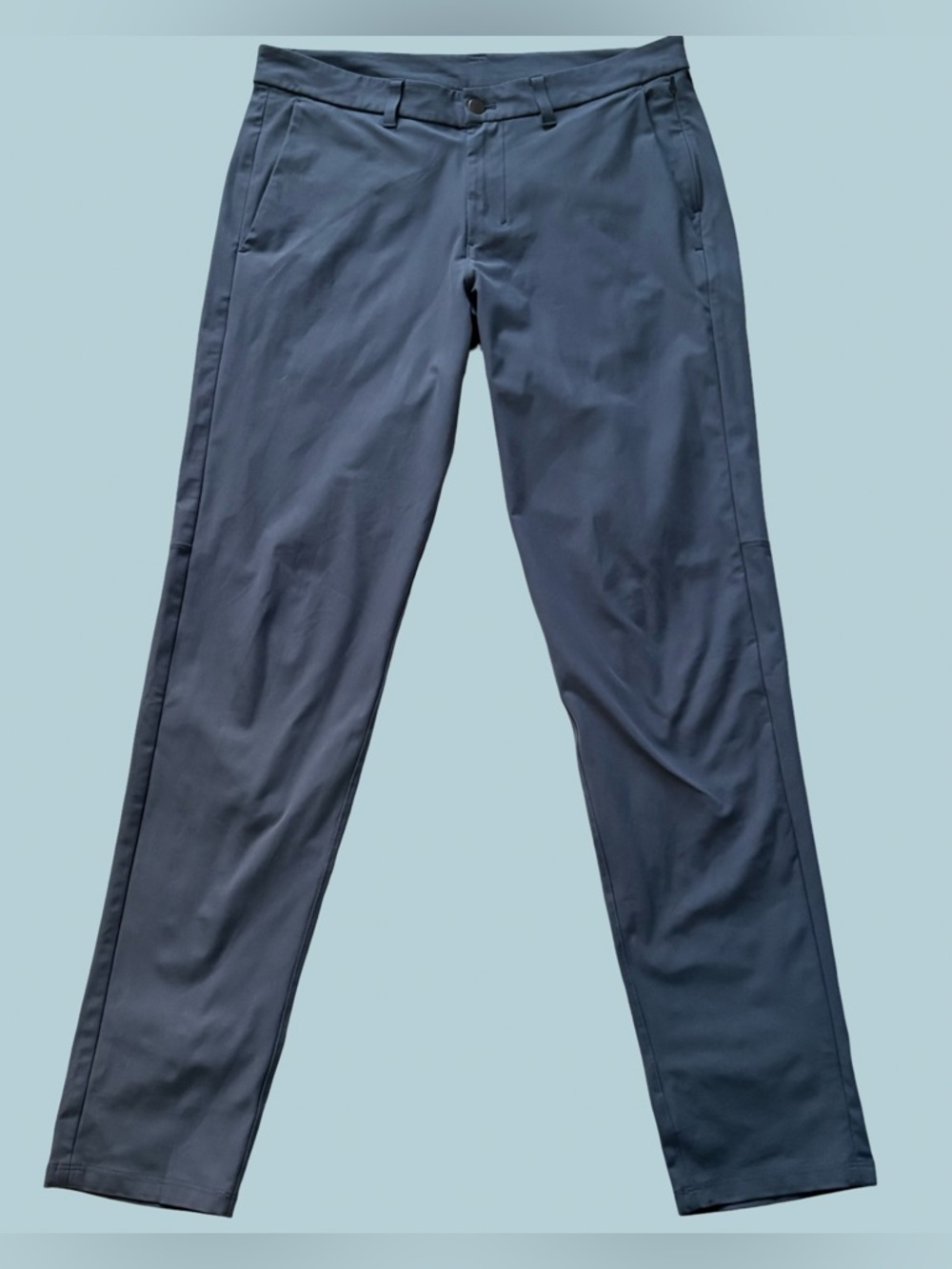 Lululemon Mens Commission Slim Pants Blue Warpstreme Golf Stretch